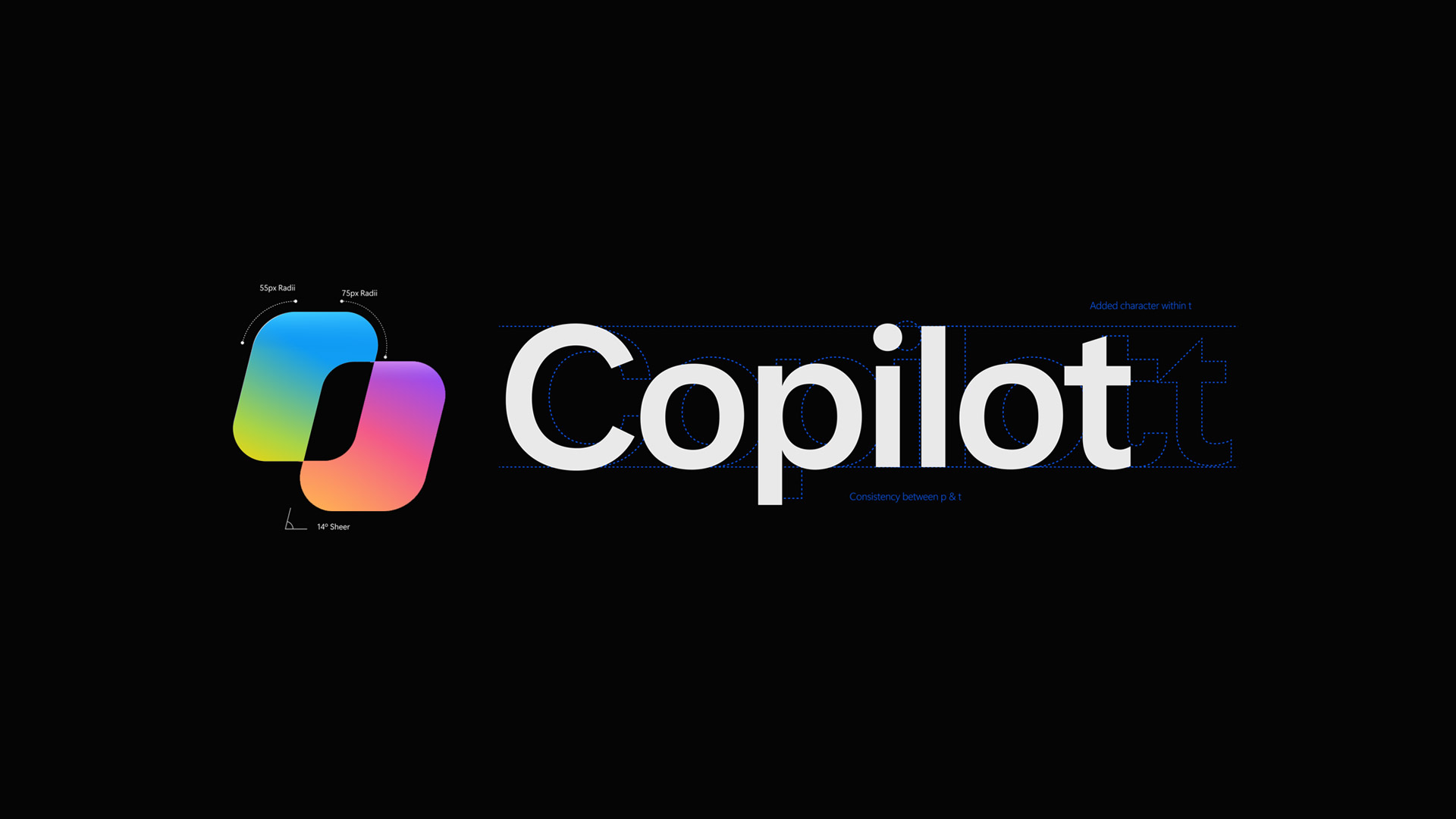Copilot图标开始传递工作状态：两片几何图形构成动态新标识