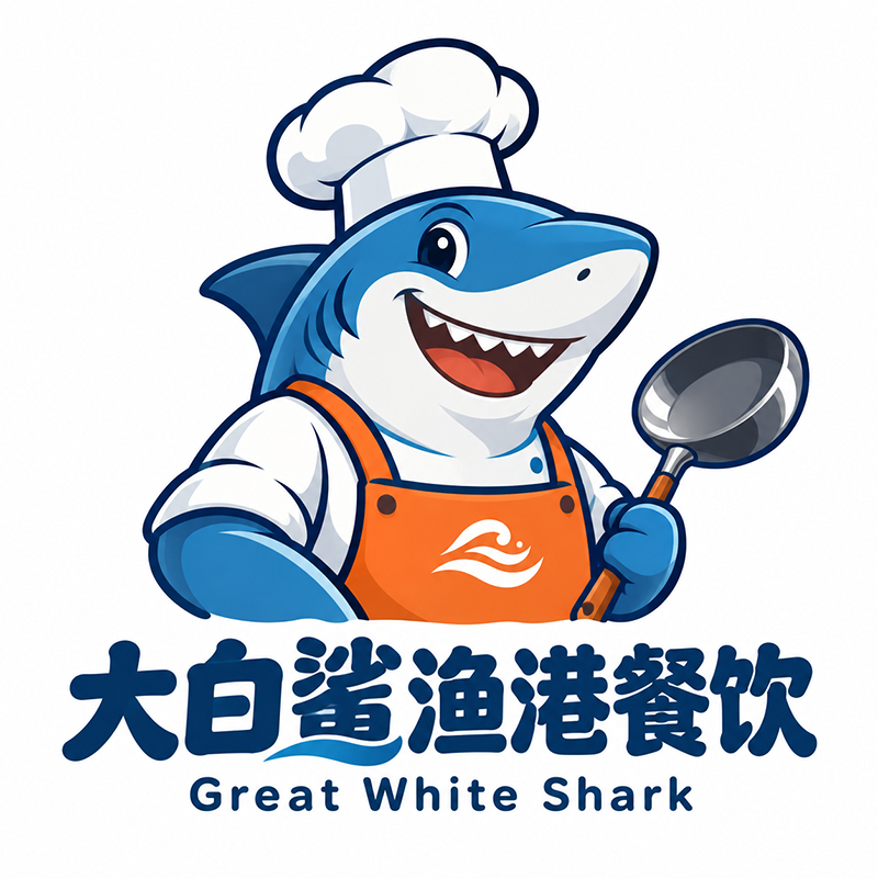 大白鲨渔港餐饮logo设计
